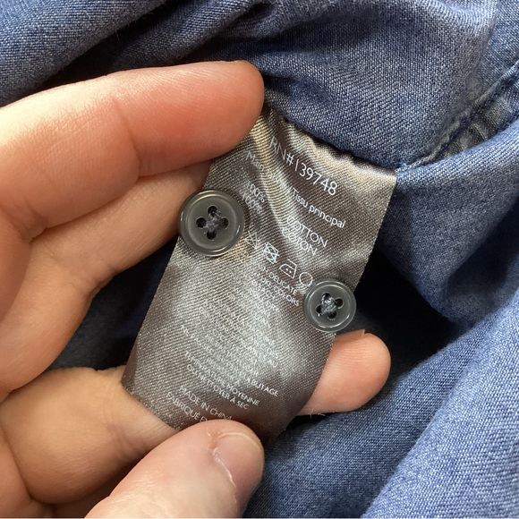 Men’s Slate & Stone Denim Chambray Button Up Shirt Medium - Picture 3 of 6